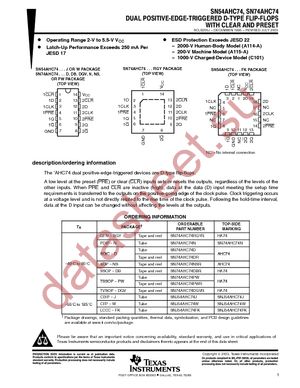 SN74AHC74DG4 datasheet  